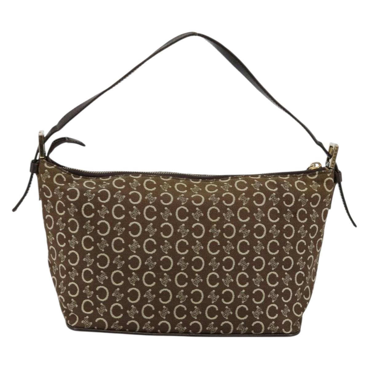 Celine Brown and Cream Monogram Handbag