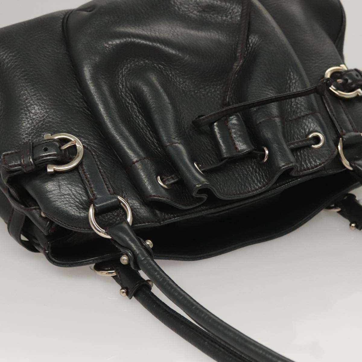 Ferragamo Black Leather Shoulder Bag