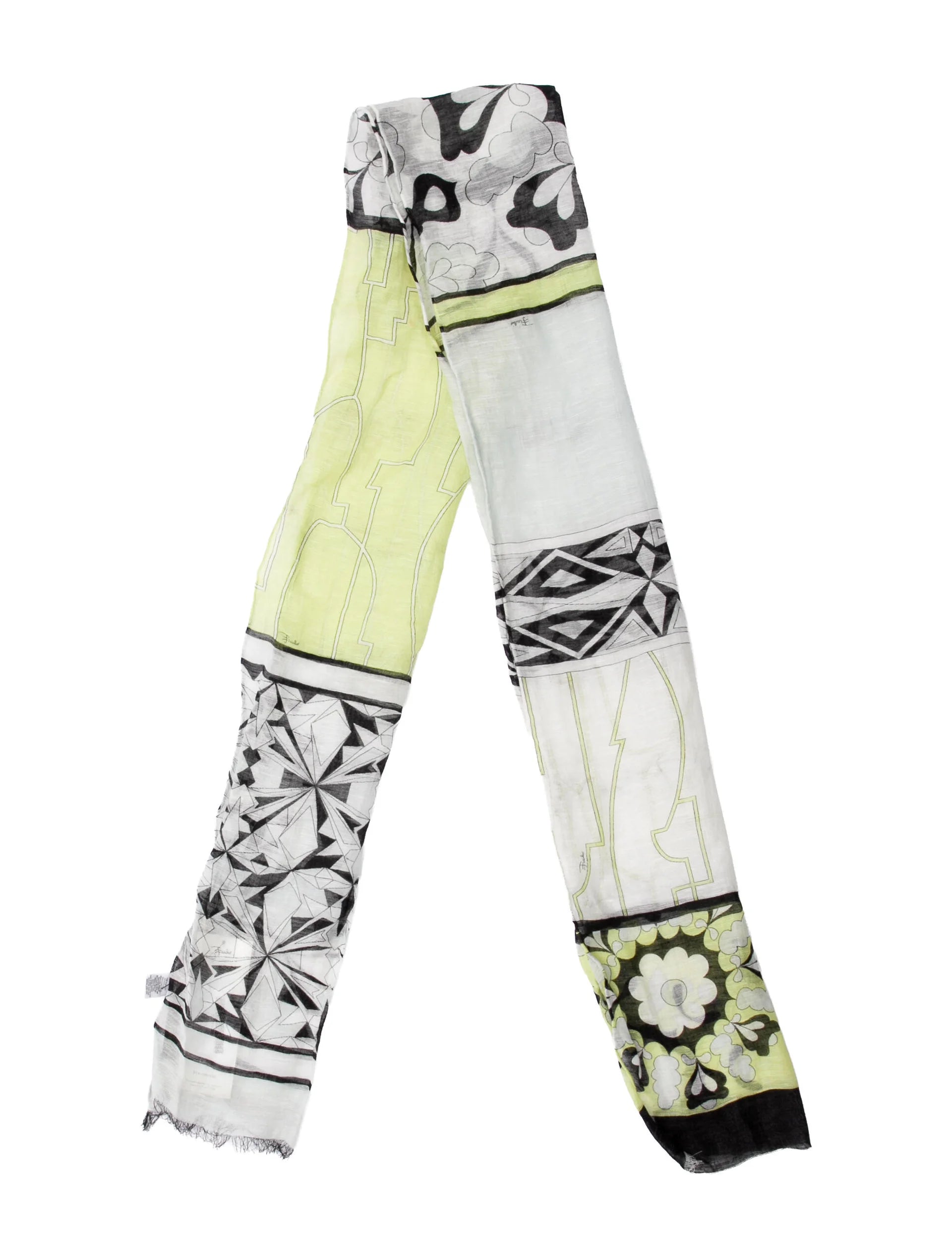 Pucci Cream and Yellow Printed Scarf/Sarong