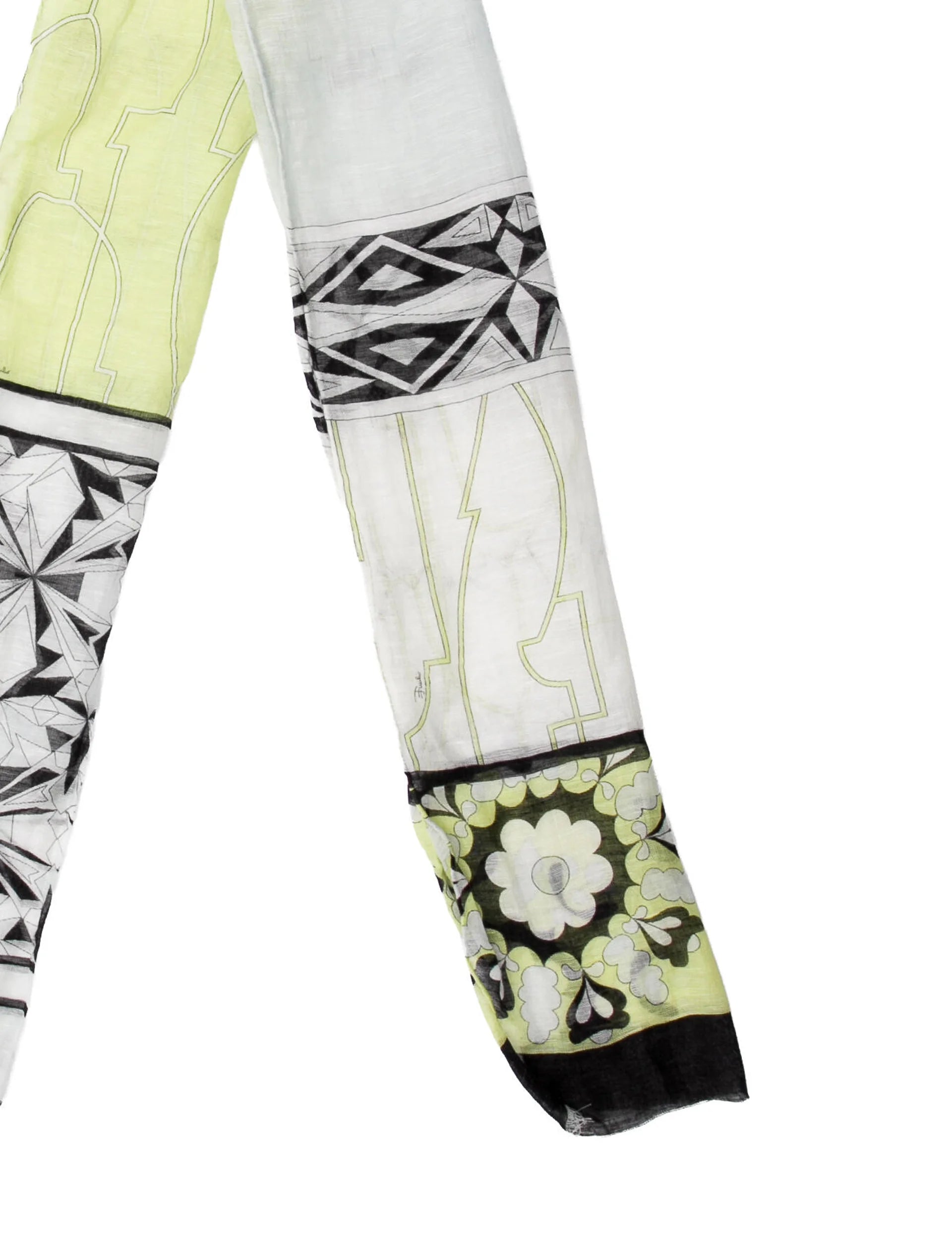 Pucci Cream and Yellow Printed Scarf/Sarong