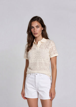 Ralph Lauren Cream Lace Polo