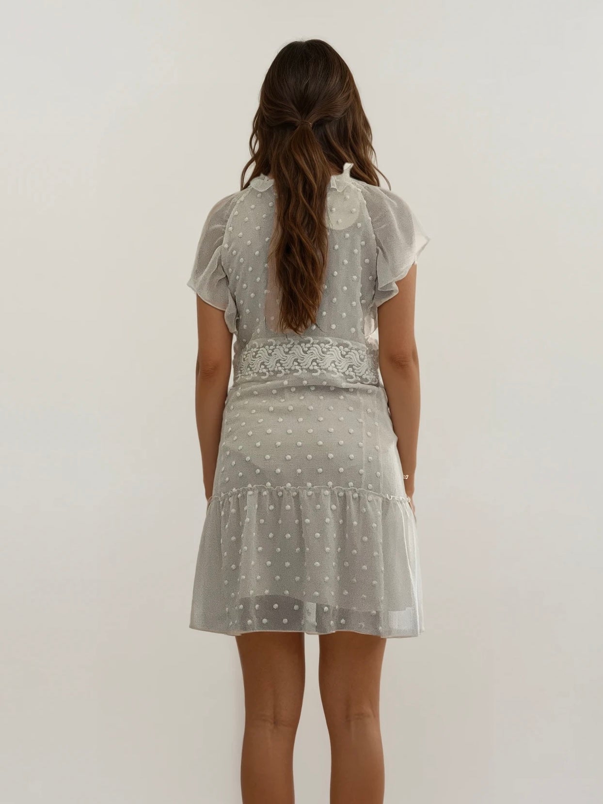 Chloe White Ruffle Mini Dress – No Standing NYC