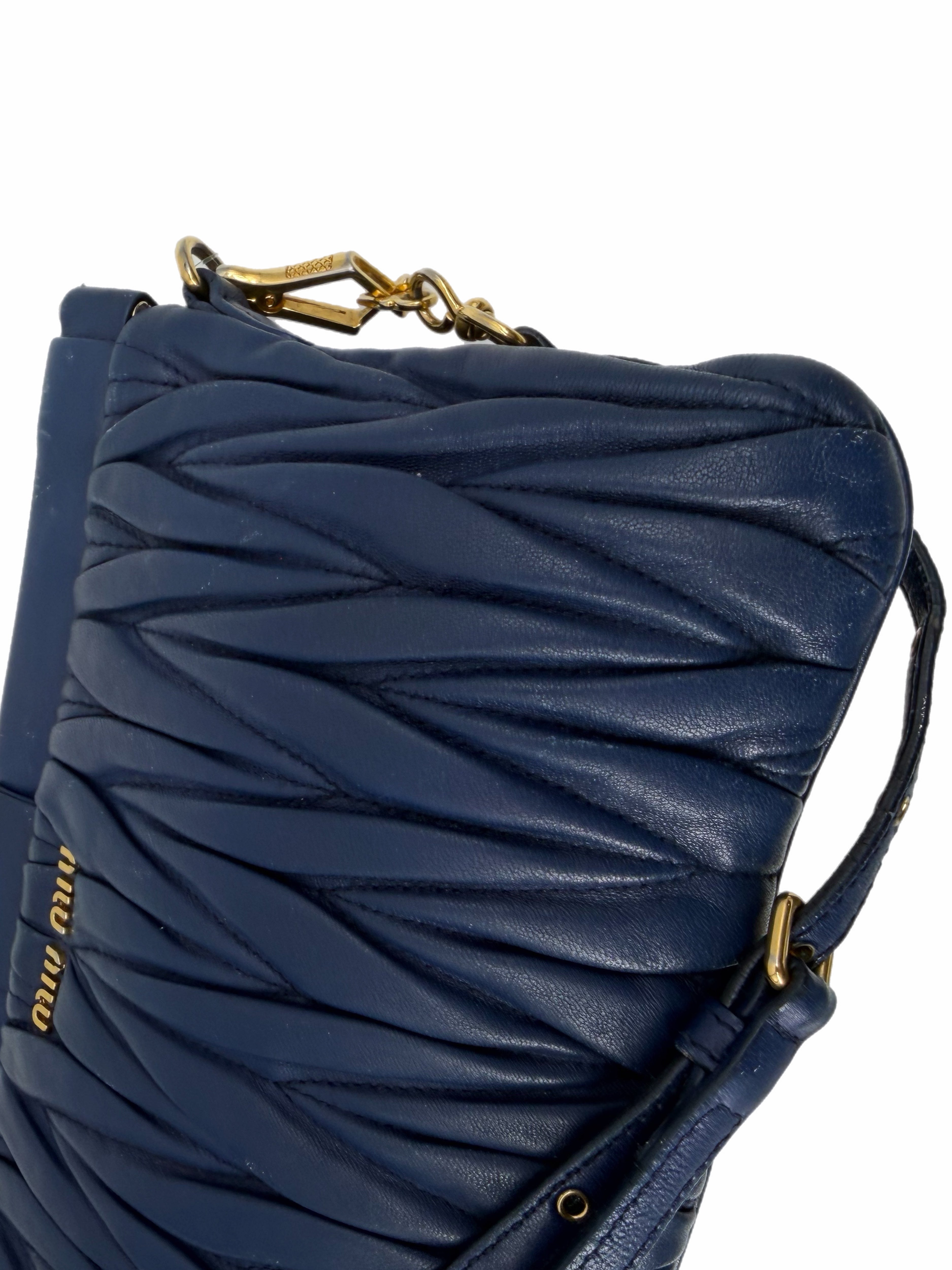 Miu Miu Blue Leather Crossbody