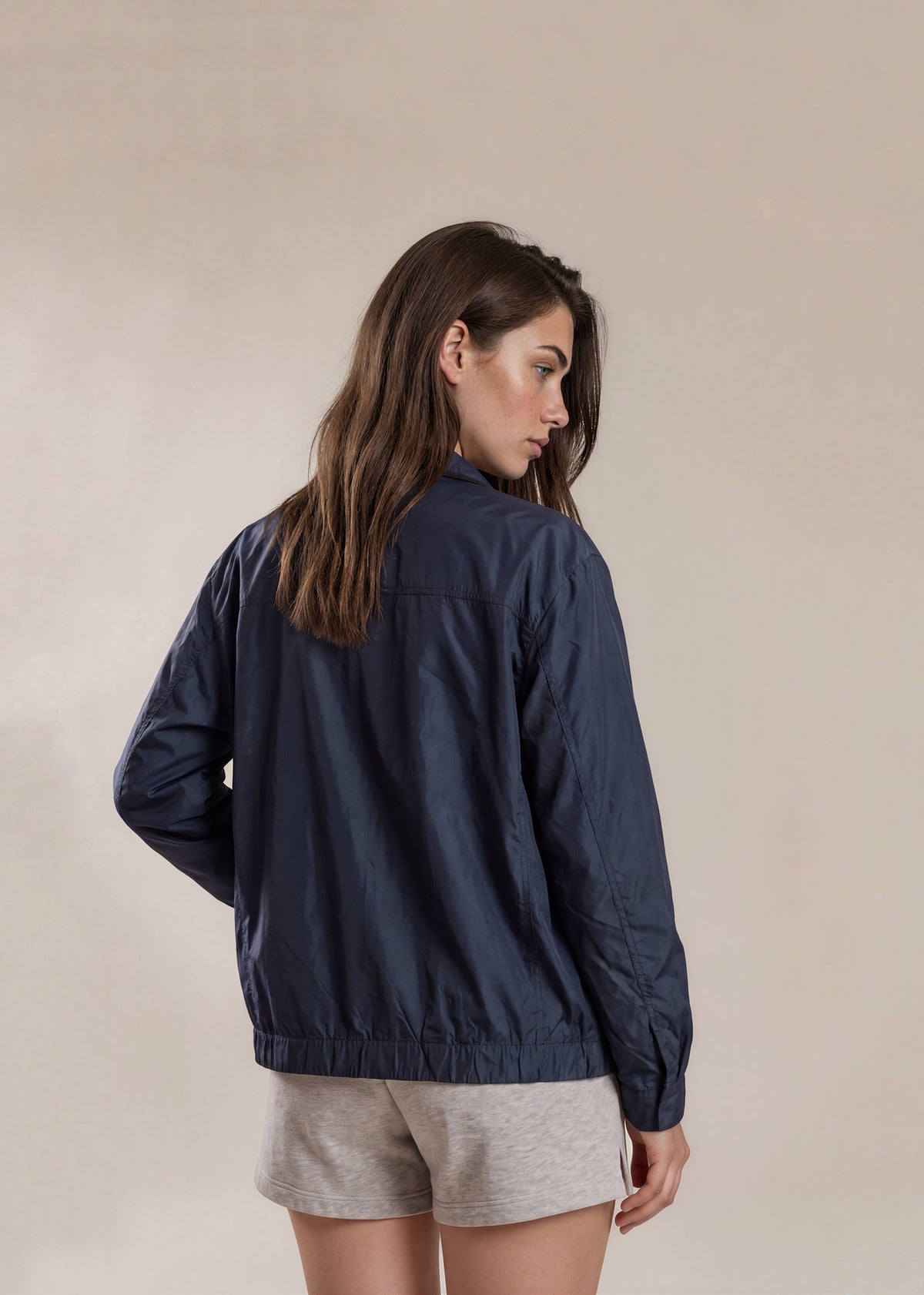 YSL Dark Turquoise Windbreaker Zip Collar Bomber