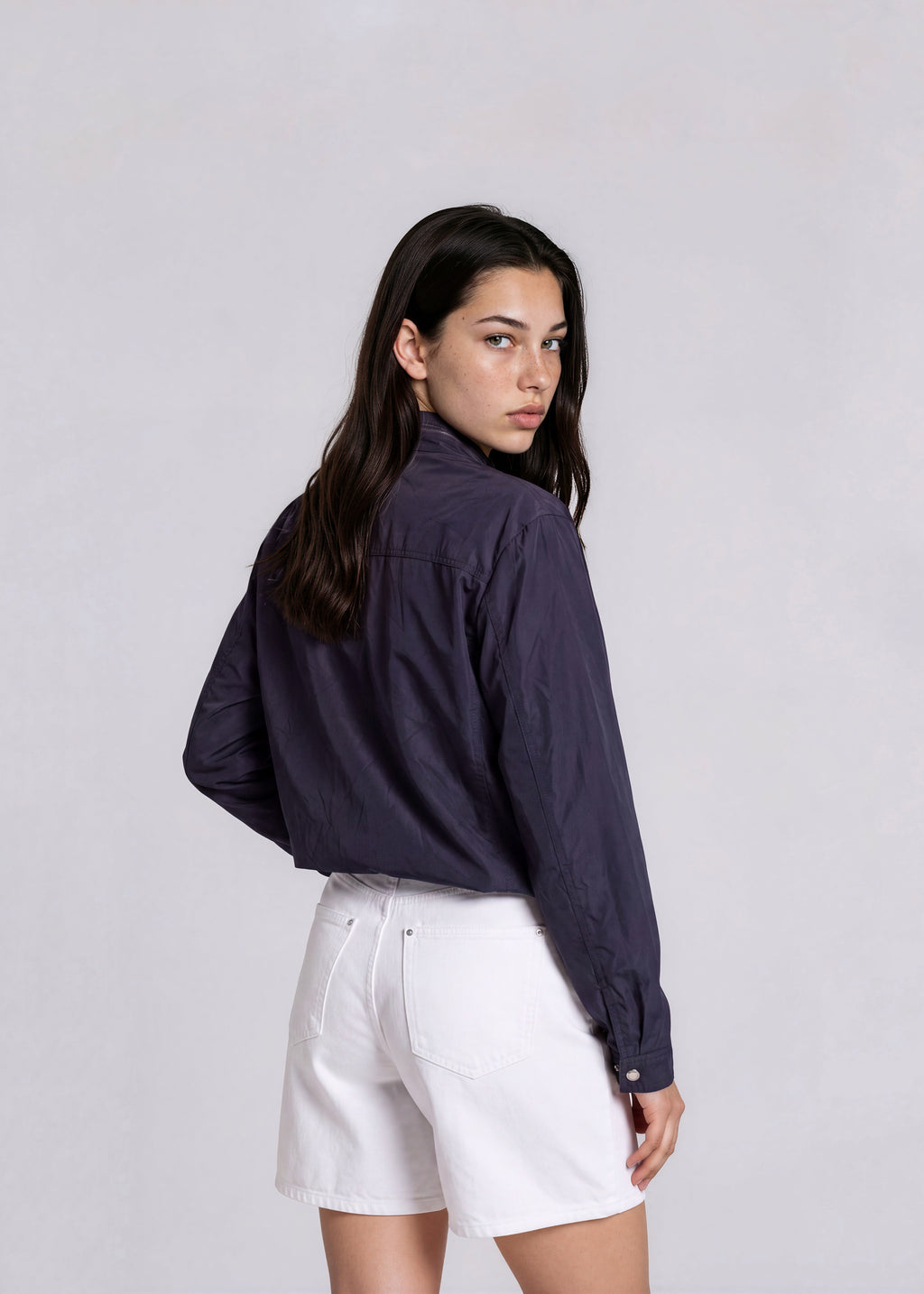 YSL Navy Windbreaker Contrast Stitch Bomber