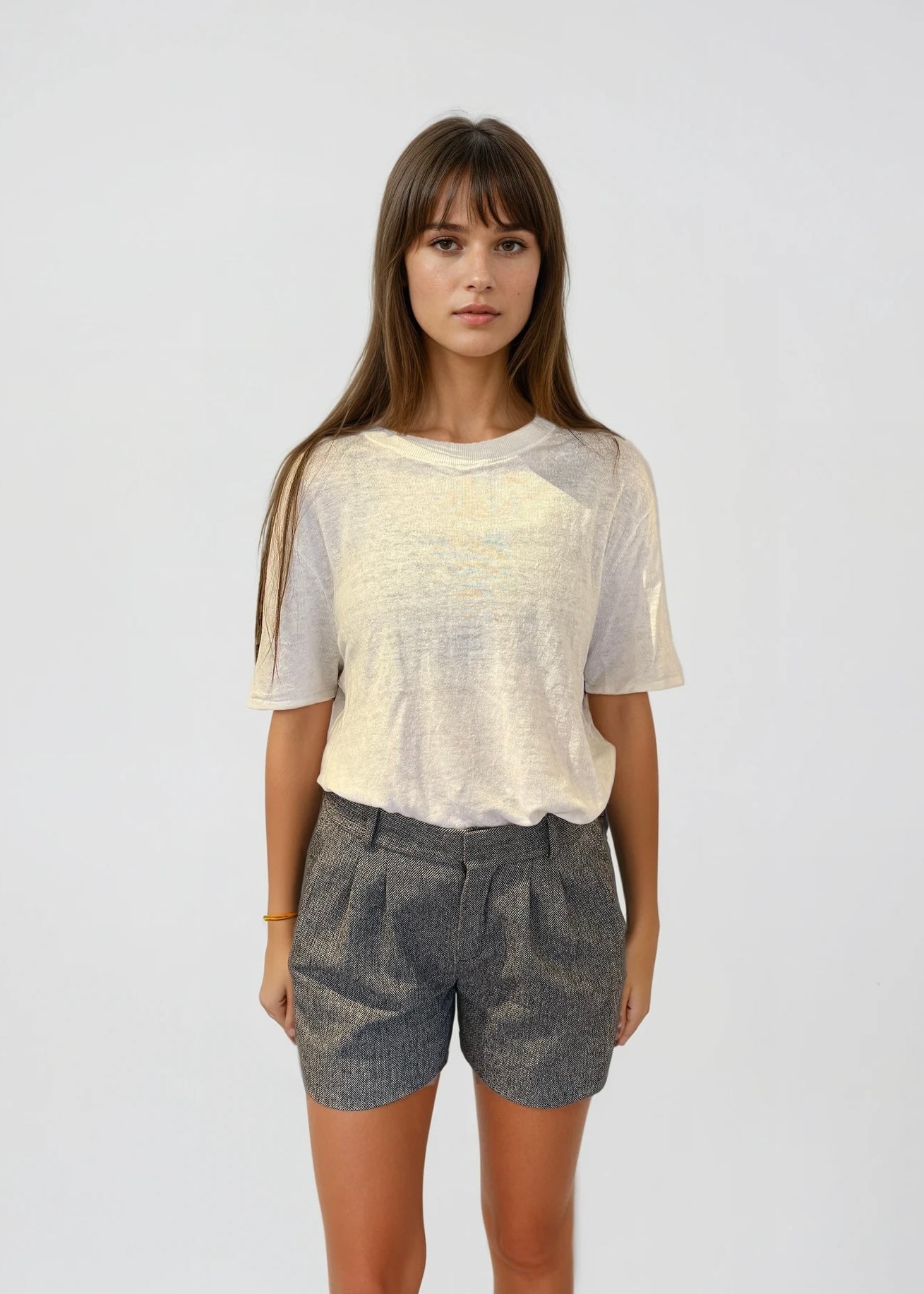 Chloe Grey Tweed Shorts