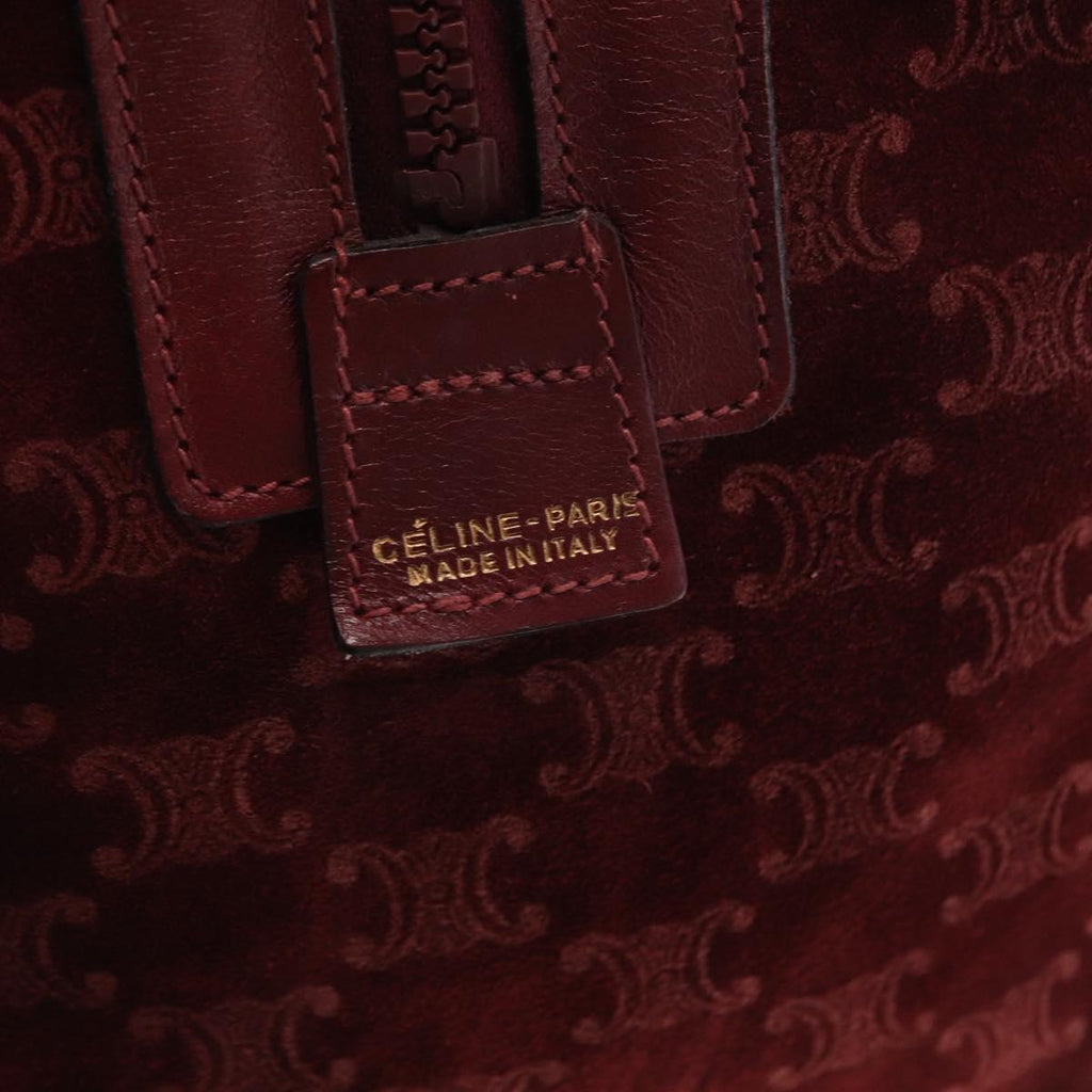 Celine Burgundy Macadam Boston Bag
