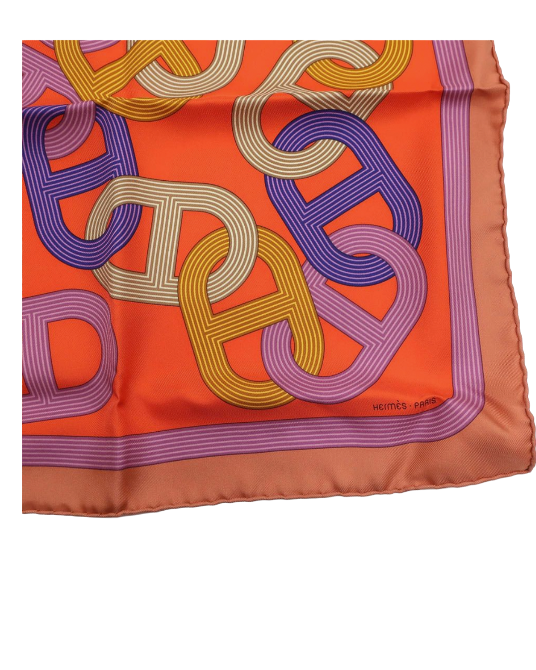 Hermès Mini Orange Patterned Scarf