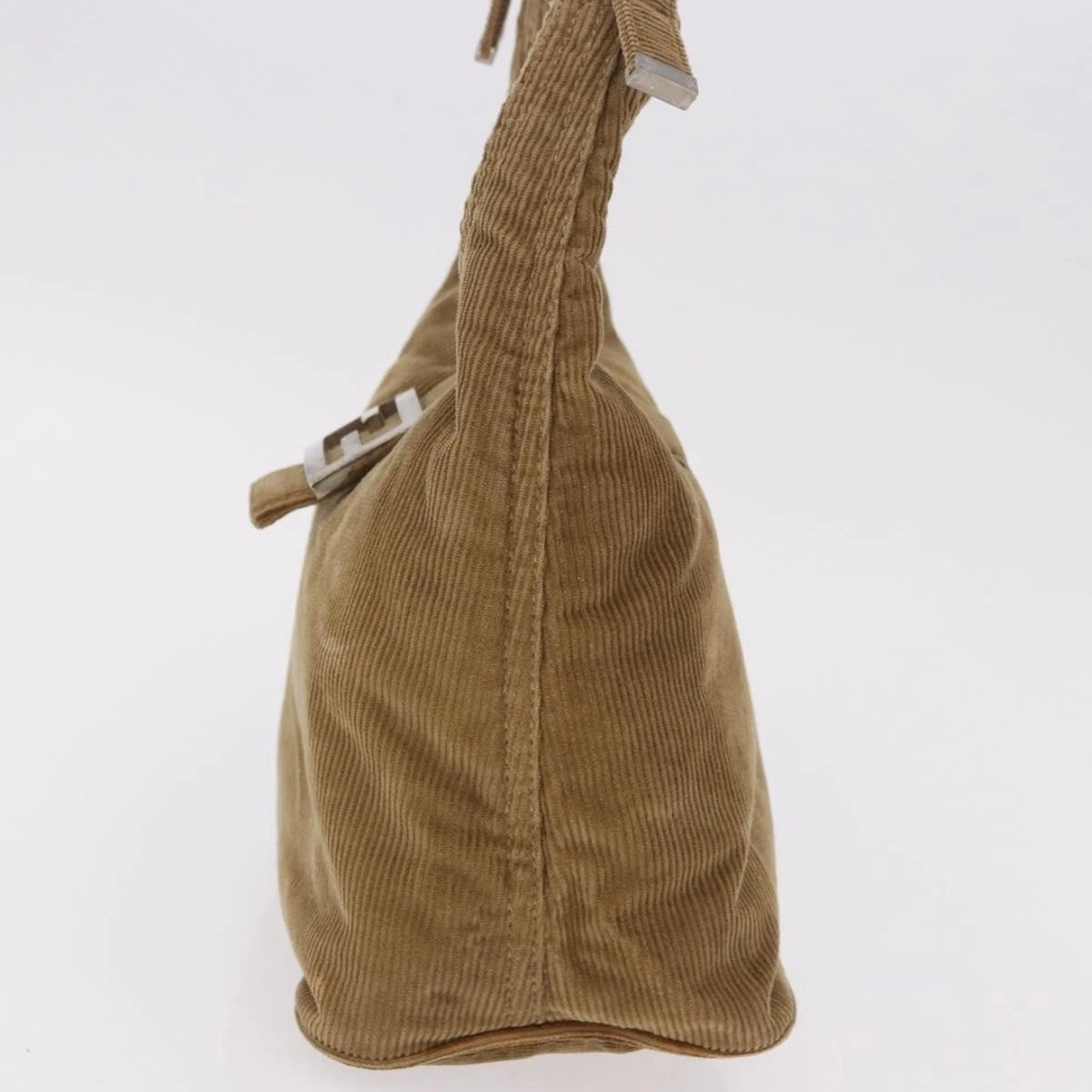 Fendi Tan Corduroy Rounded Baguette