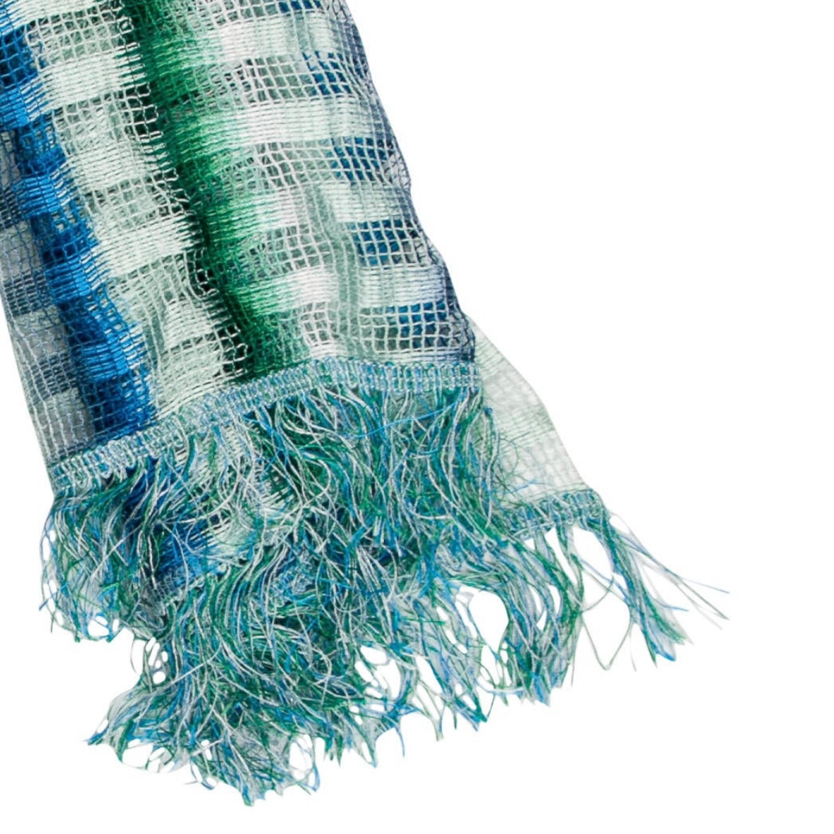 Missoni Blue Fringe Printed Scarf/Sarong