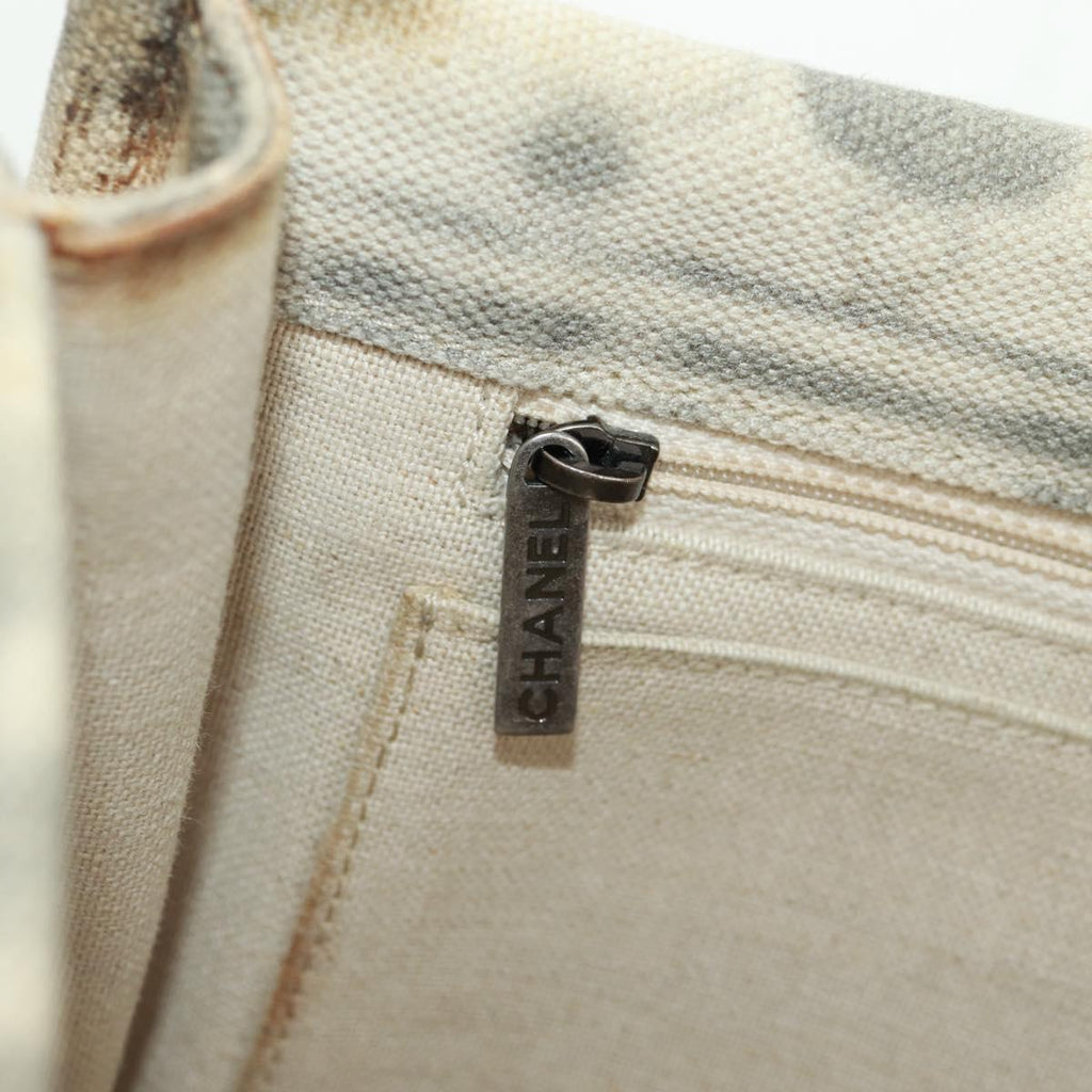 Chanel Grey Monogram Flap Clutch