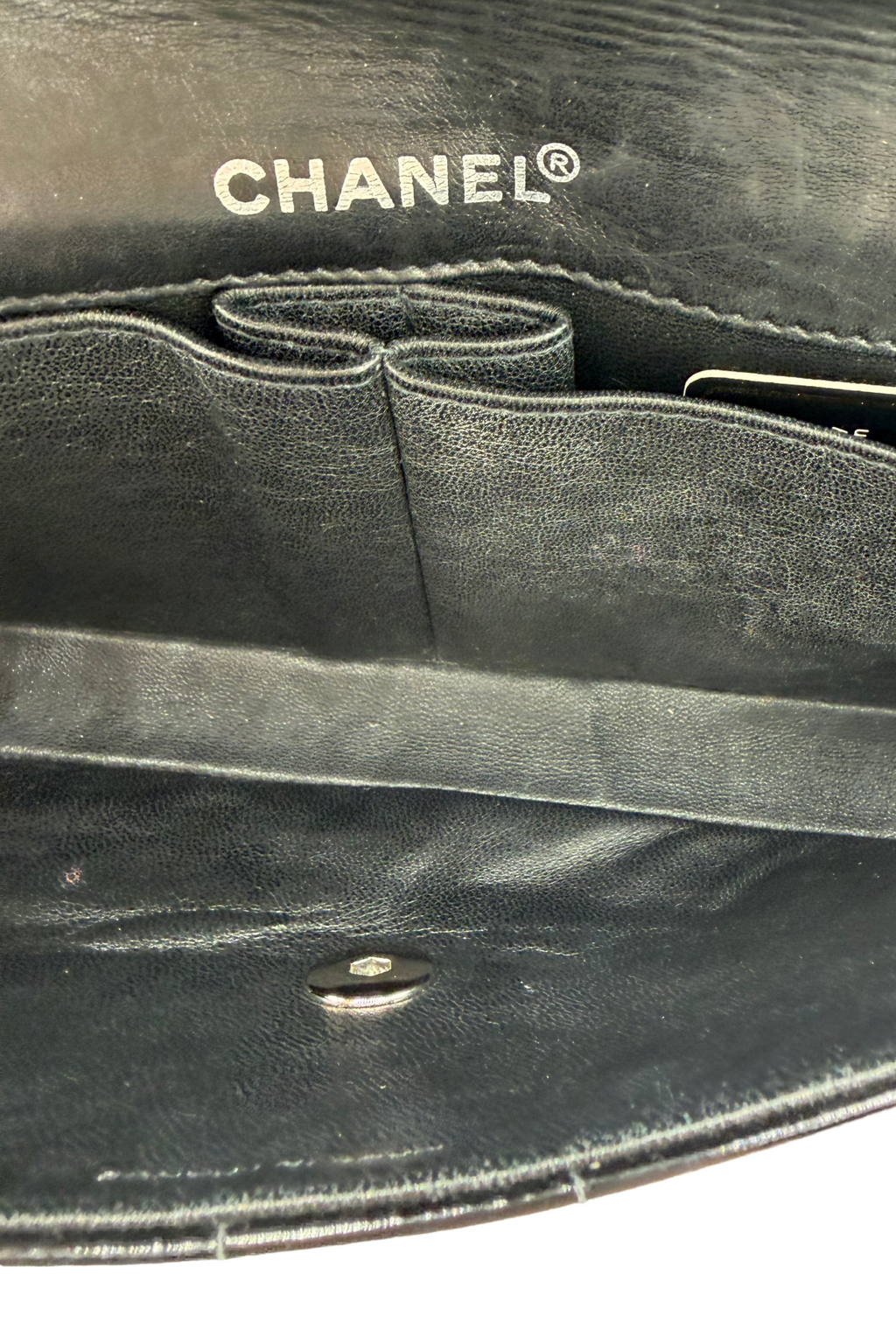 Chanel Black and White Patent Flap Bag