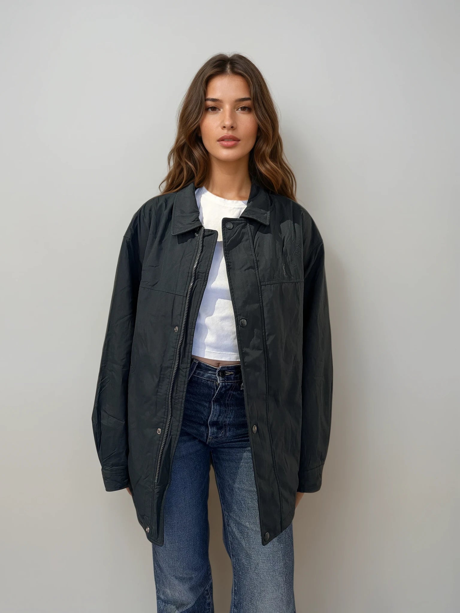 YSL Dark Green Fleece Lined Bomber