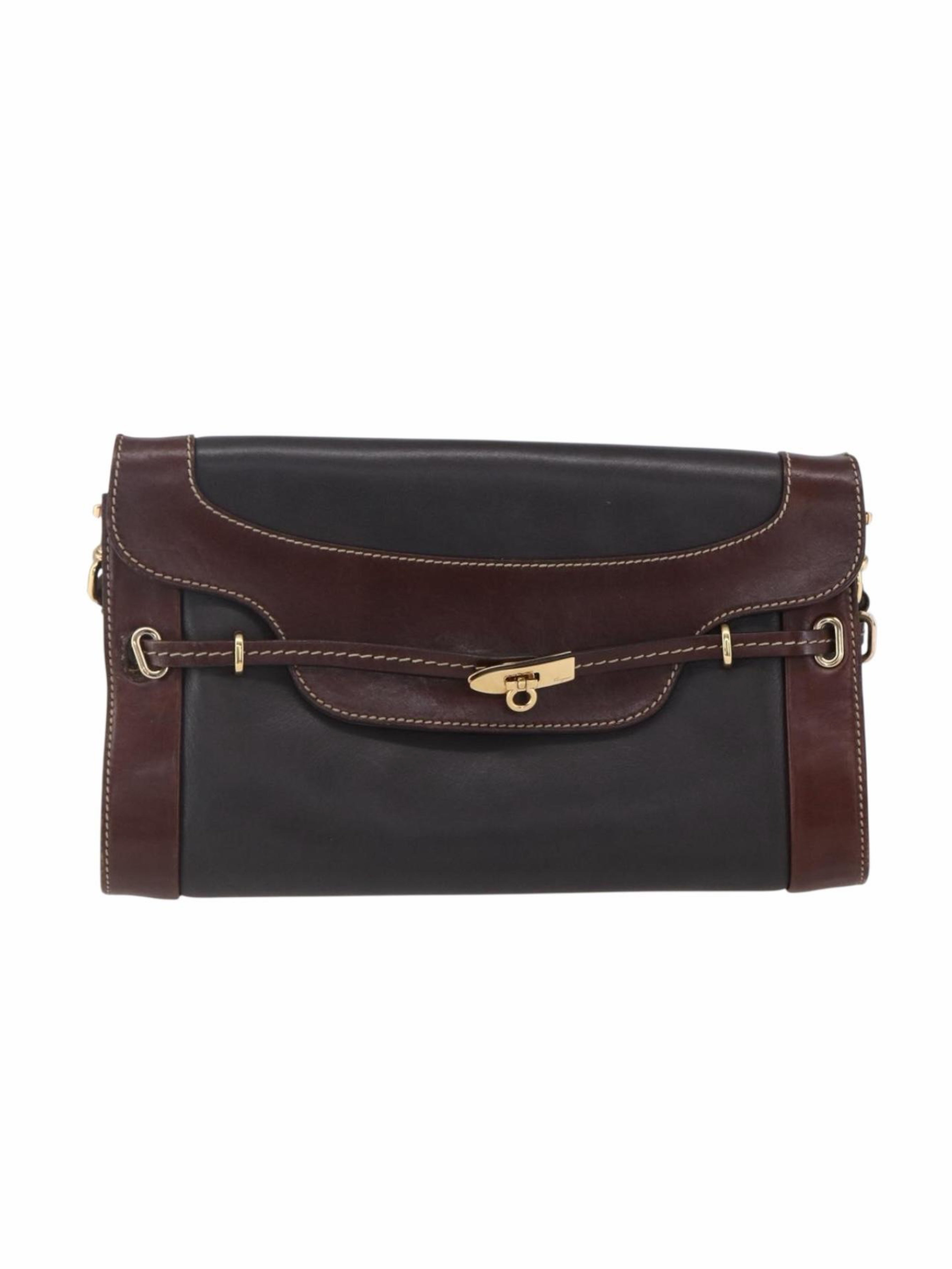 Ferragamo Black and Brown Crossbody