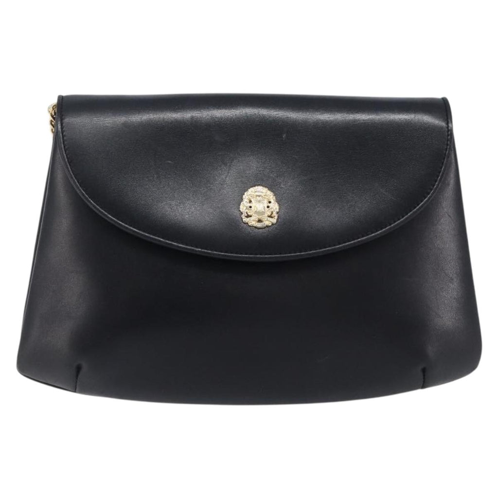 Celine Black Leather Chain Shoulder Bag