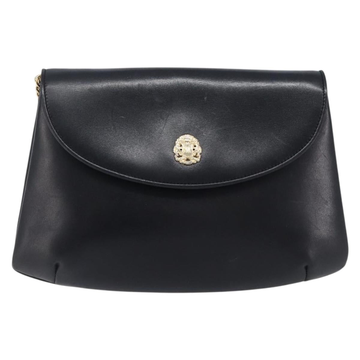Celine Black Leather Chain Shoulder Bag