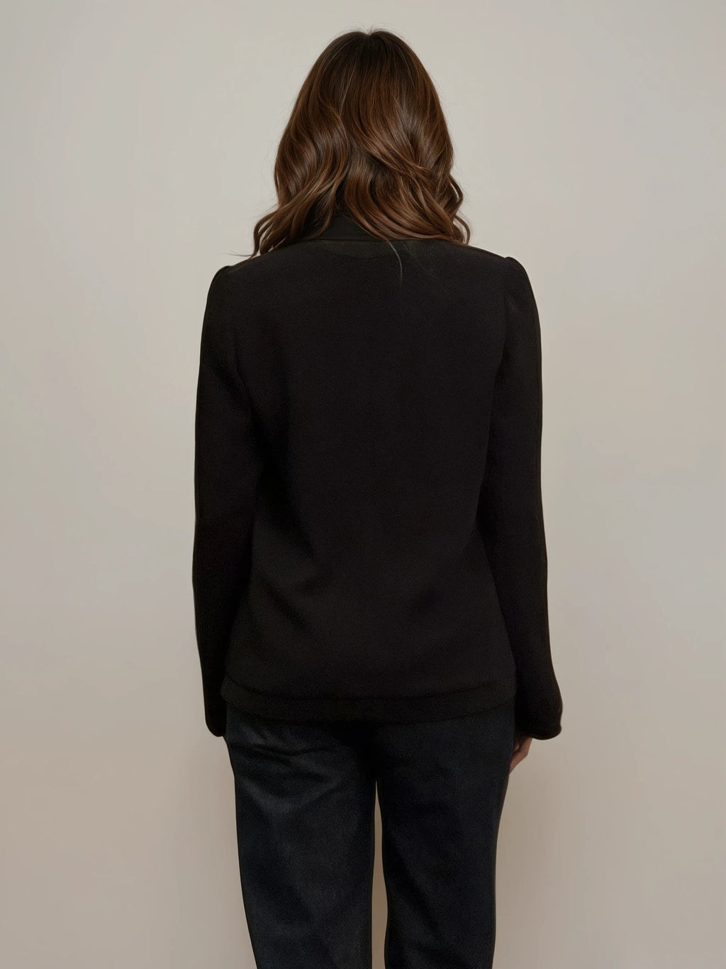 Armani Black Scoop Neck Double Zip Jacket