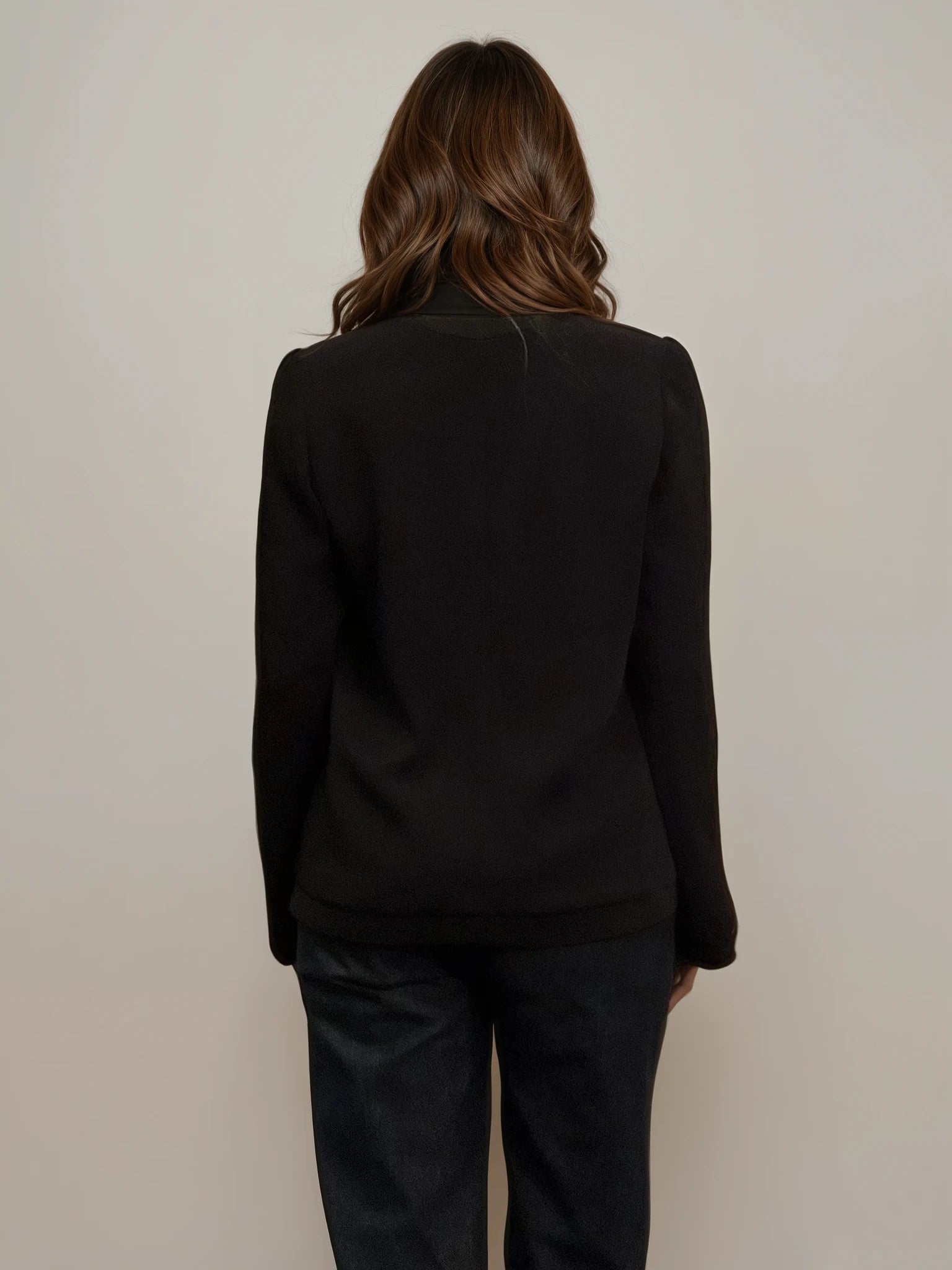 Armani Black Scoop Neck Double Zip Jacket