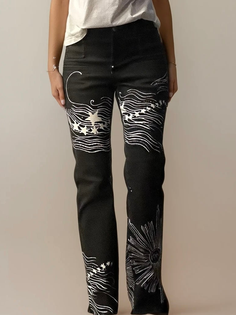 Chanel Black Star Jeans