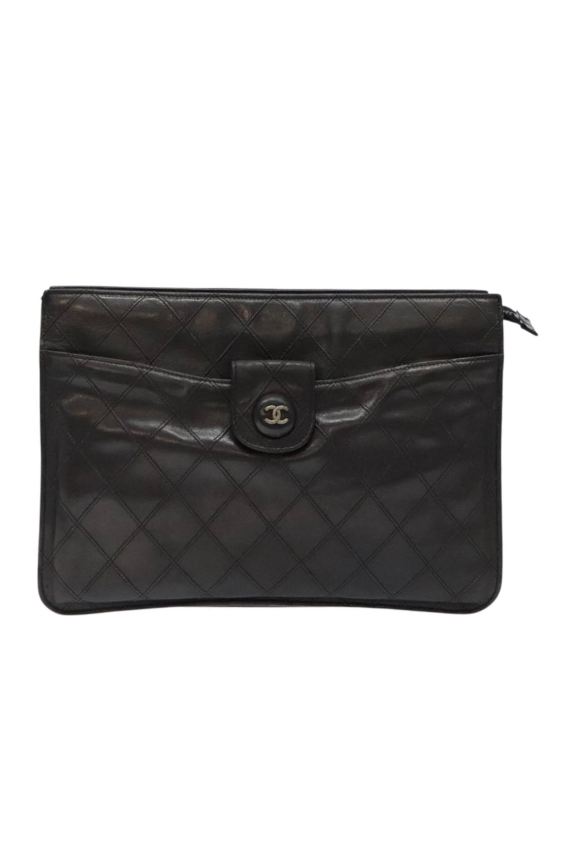 Chanel Black Leather Clutch