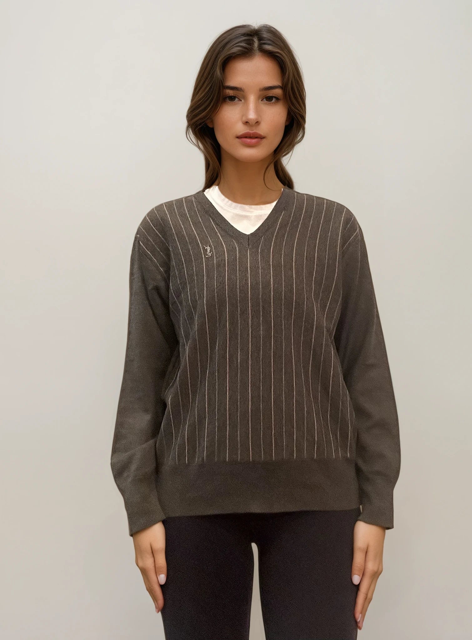 YSL Green Striped Sweater