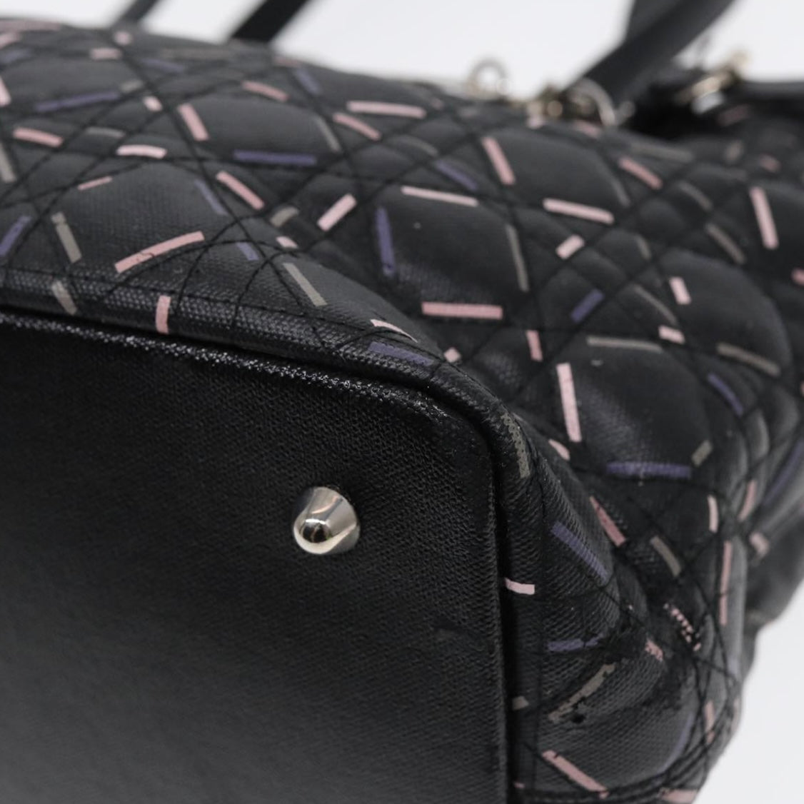 Lady Dior Black Printed Tote