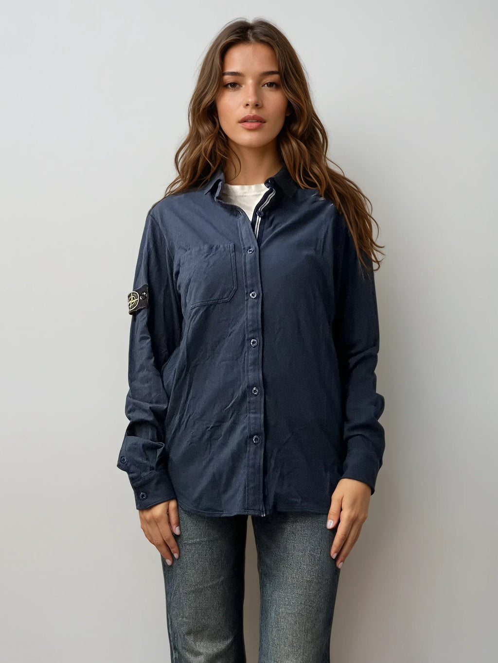 Stone Island Navy Button Down