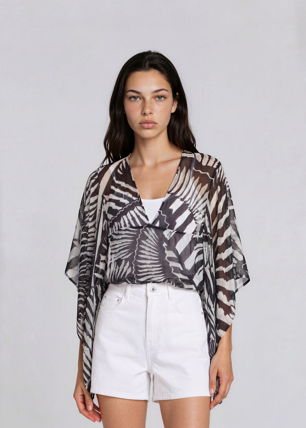 Cavalli V-Neck Sheer Blouse