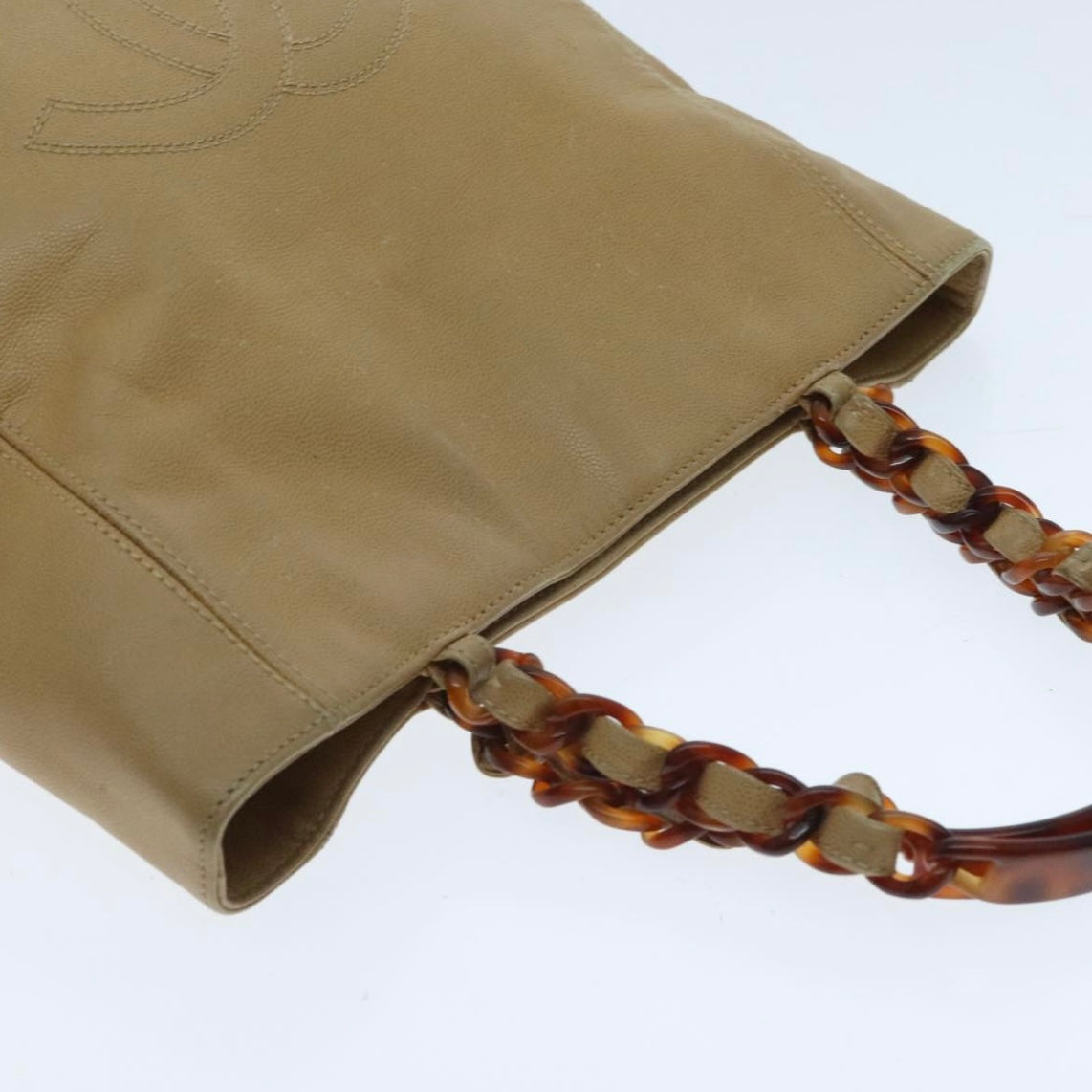 Chanel Tan Leather and Tortoise Tote