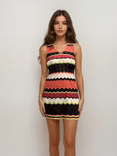 Load image into Gallery viewer, Missoni Orange and Green Striped Mini Dress
