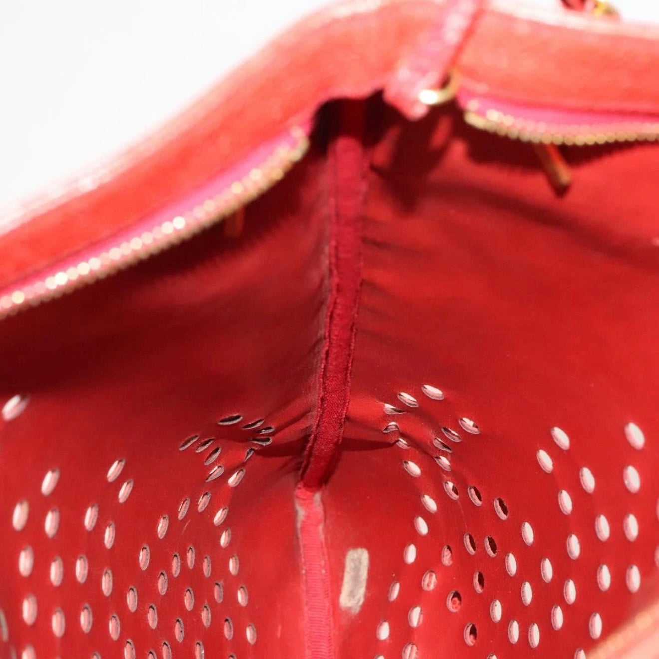 Chanel Red Leather Cutout Tote