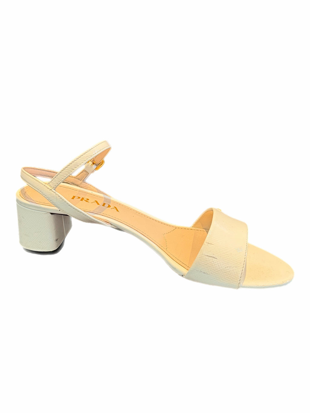 Prada White Sandal Heels