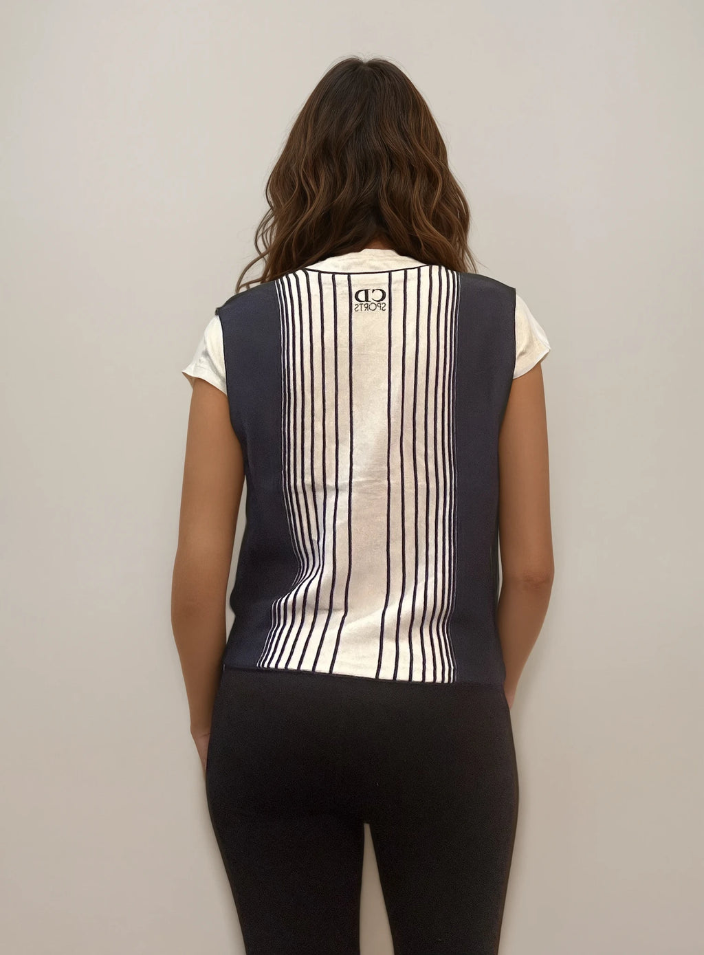 Dior Sports Navy and White Striped Vest