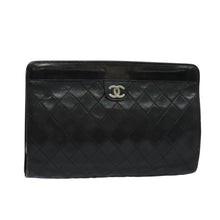 Load image into Gallery viewer, Chanel Black Leather Clutch
