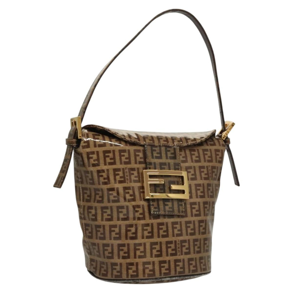 Fendi Brown Zucchino Patent Baguette