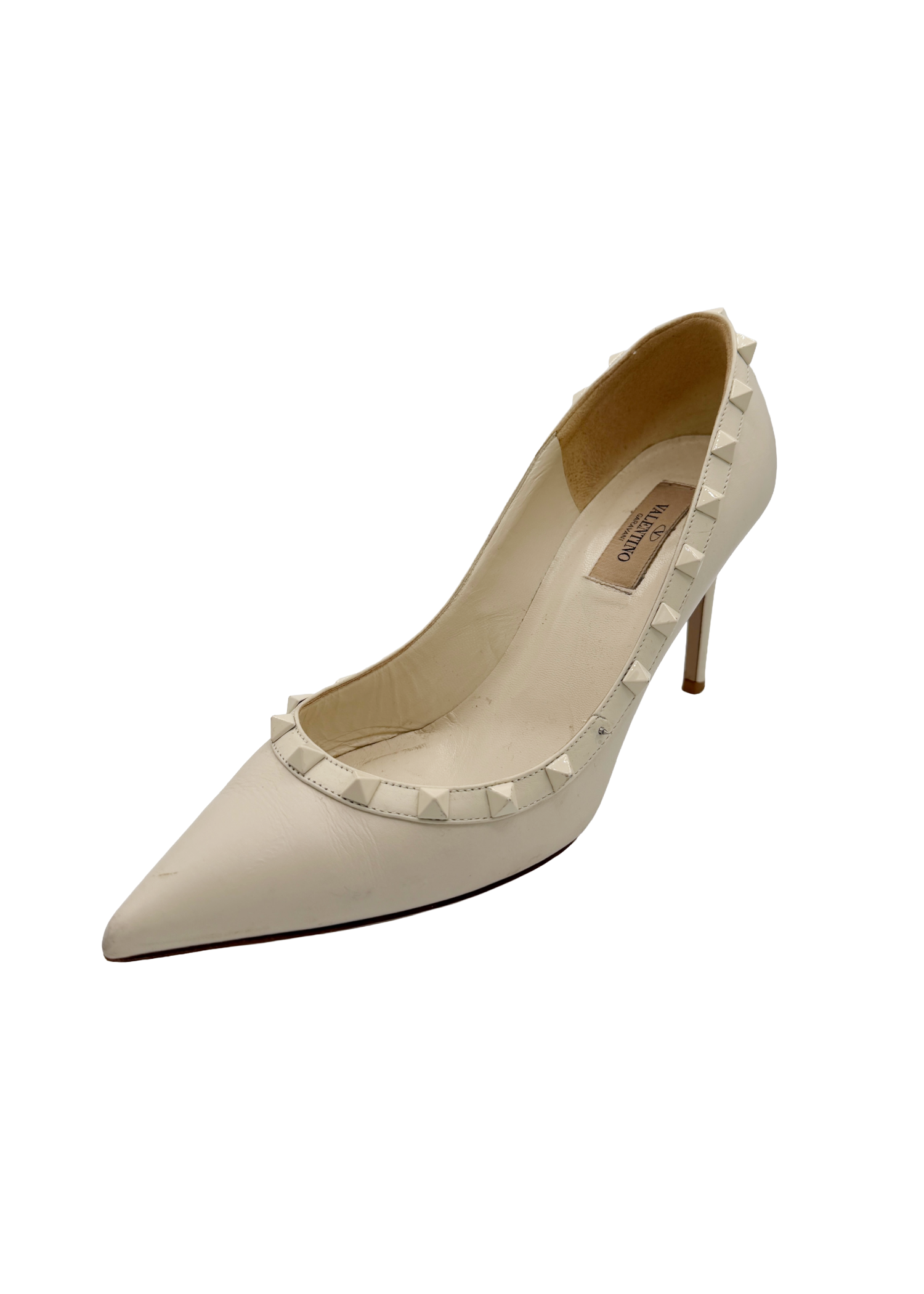 Valentino White Studded Heels