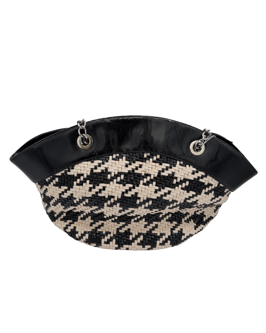 Chanel Black and White Woven Handbag