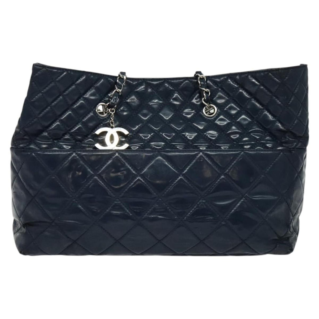 Chanel Navy Patent Leather Tote