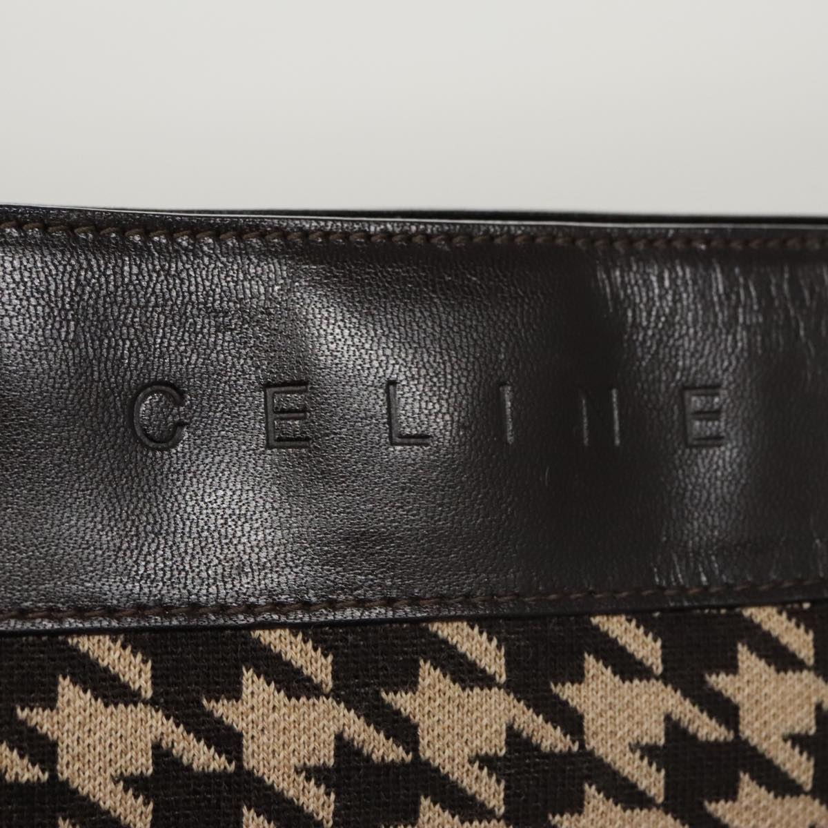 Celine Houndstooth Chain Clutch Bag