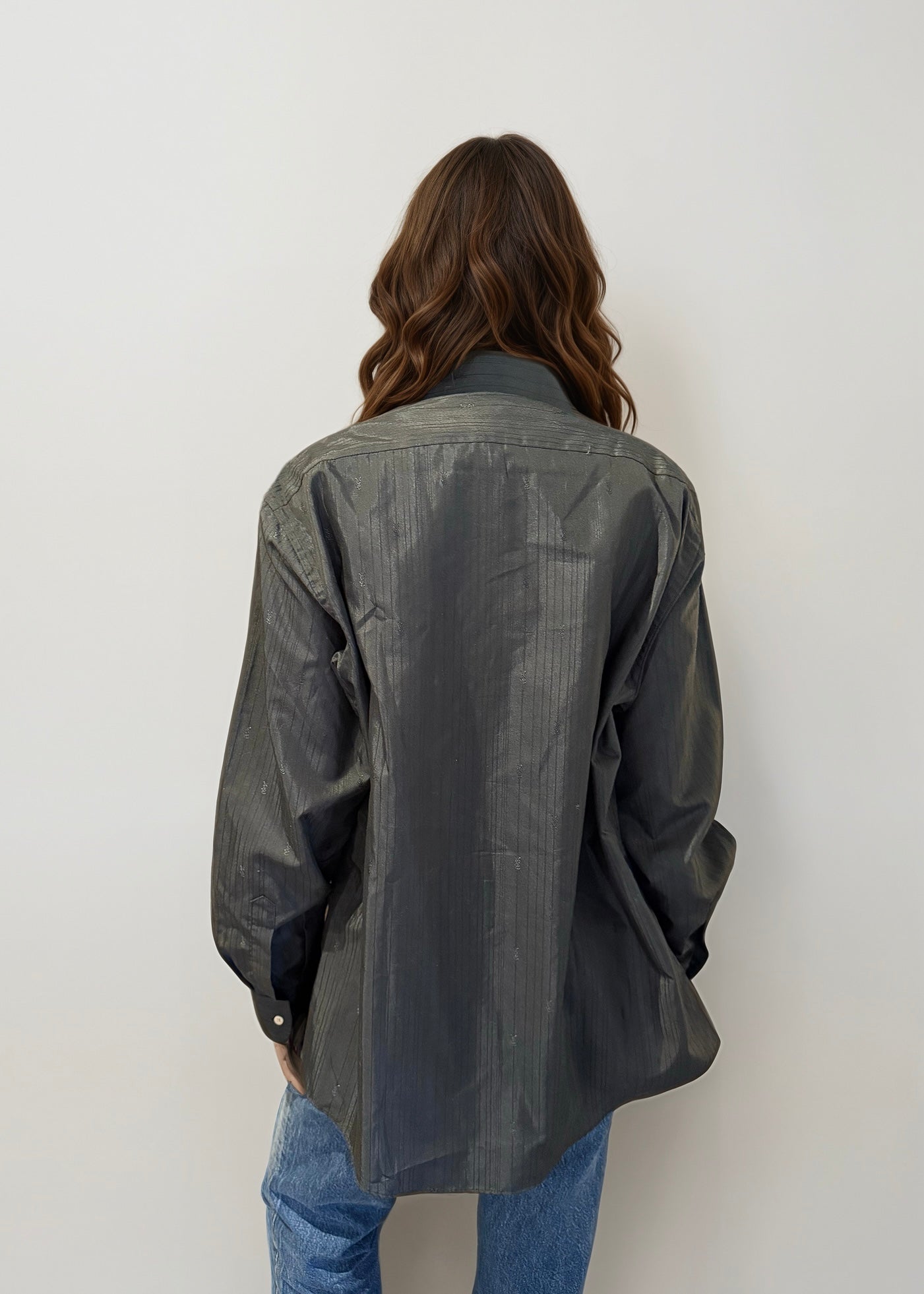 YSL Black Monogram Button Down