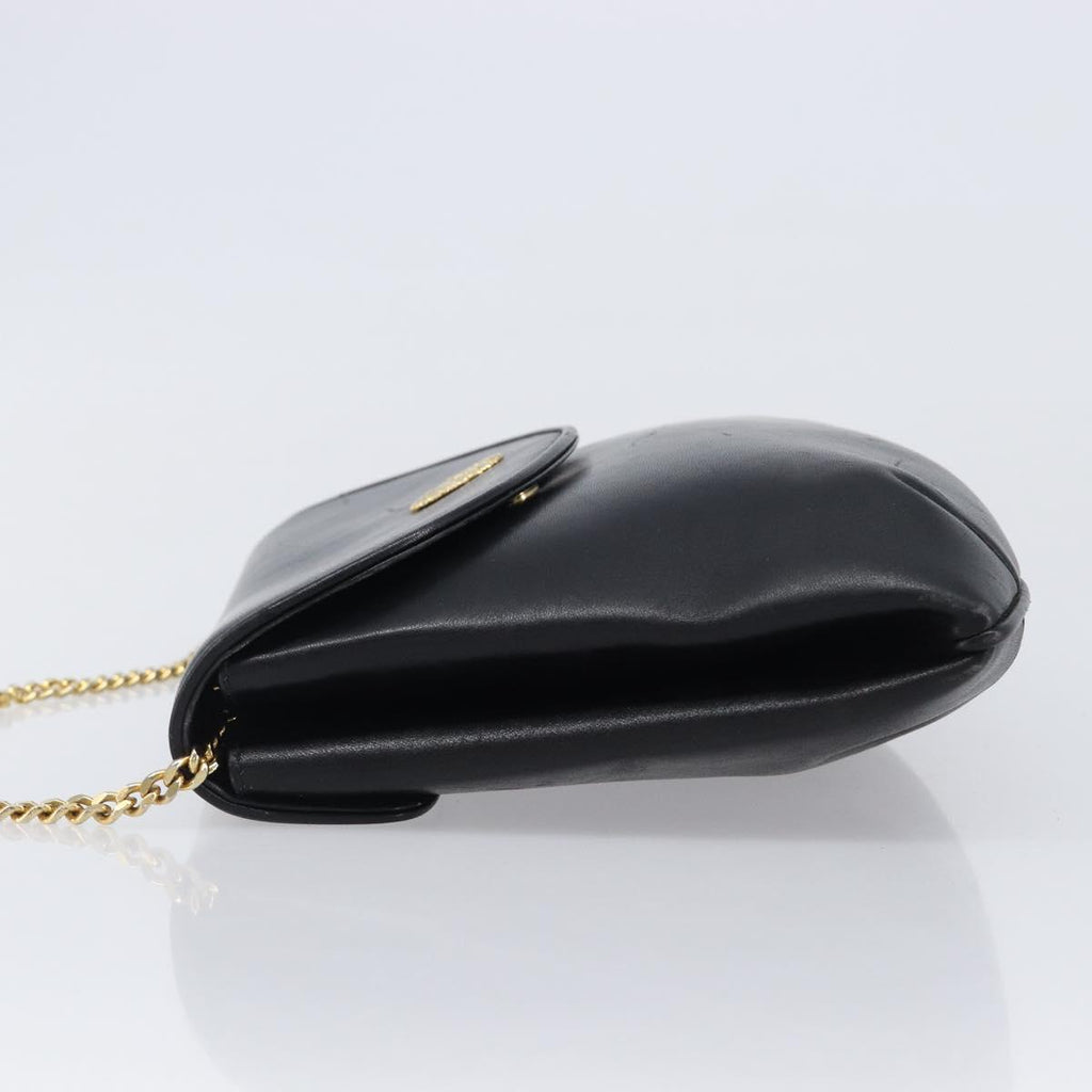 Celine Black Leather Chain Shoulder Bag