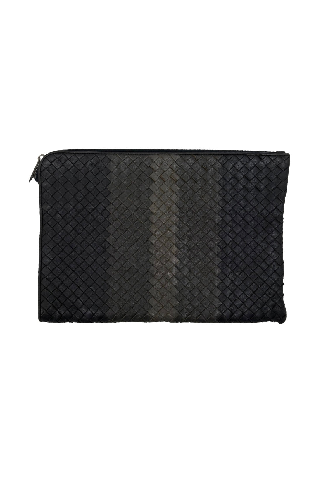 Bottega Veneta Black and Grey Quilted Clutch