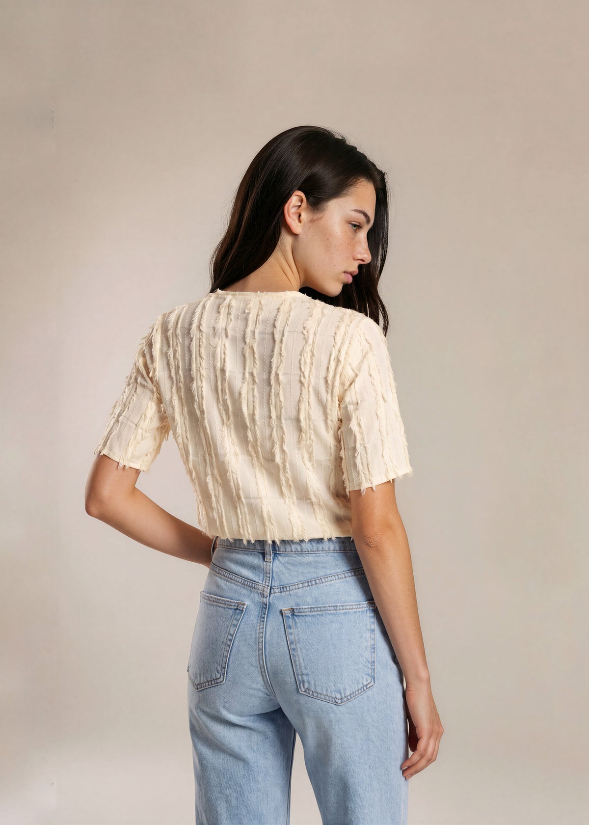 Escada Cream Fringe Top