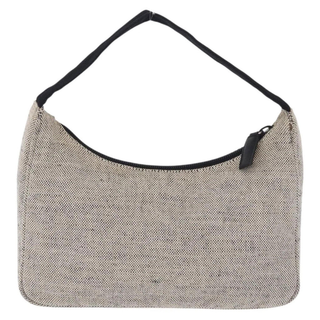 Prada Light Grey Canvas Shoulder Bag