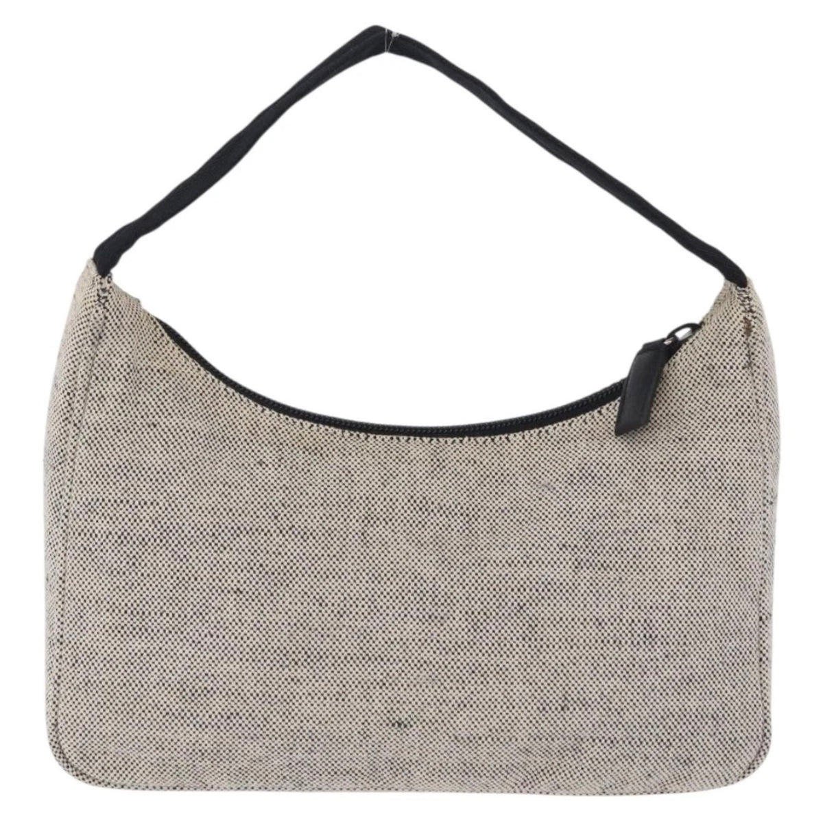 Prada Light Grey Canvas Shoulder Bag