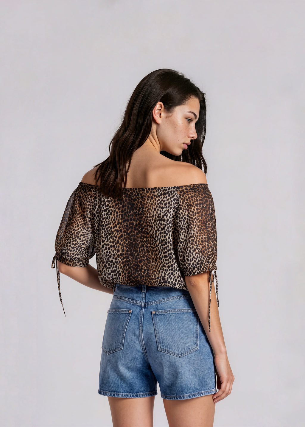 Dolce & Gabbana Leopard Print Off the Shoulder Top