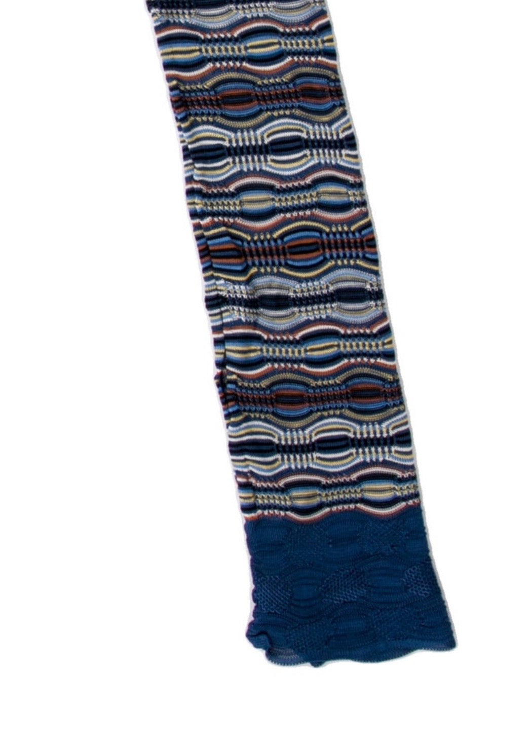 Missoni White and Navy Patterned Scarf