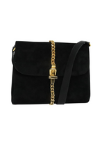 Load image into Gallery viewer, Gucci Black Suede Chain Shoulder Bag
