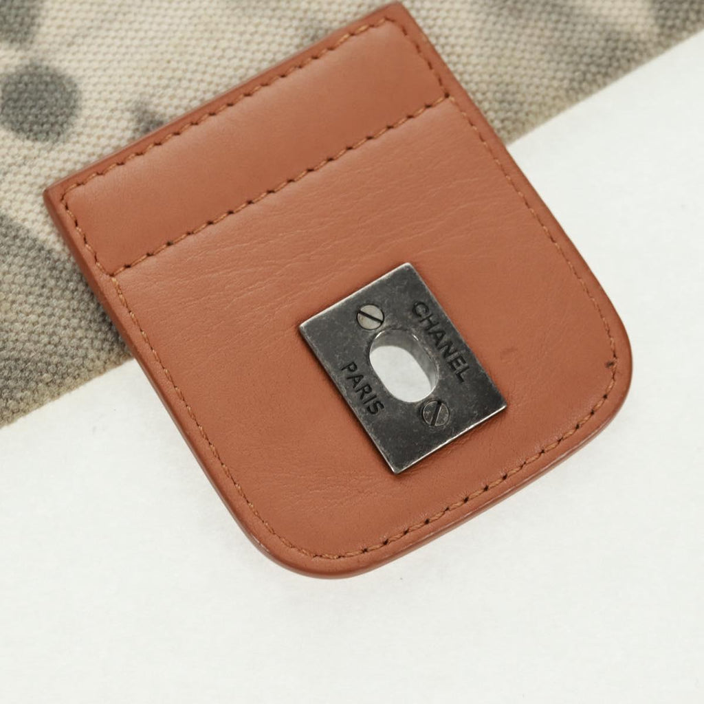 Chanel Grey Monogram Flap Clutch