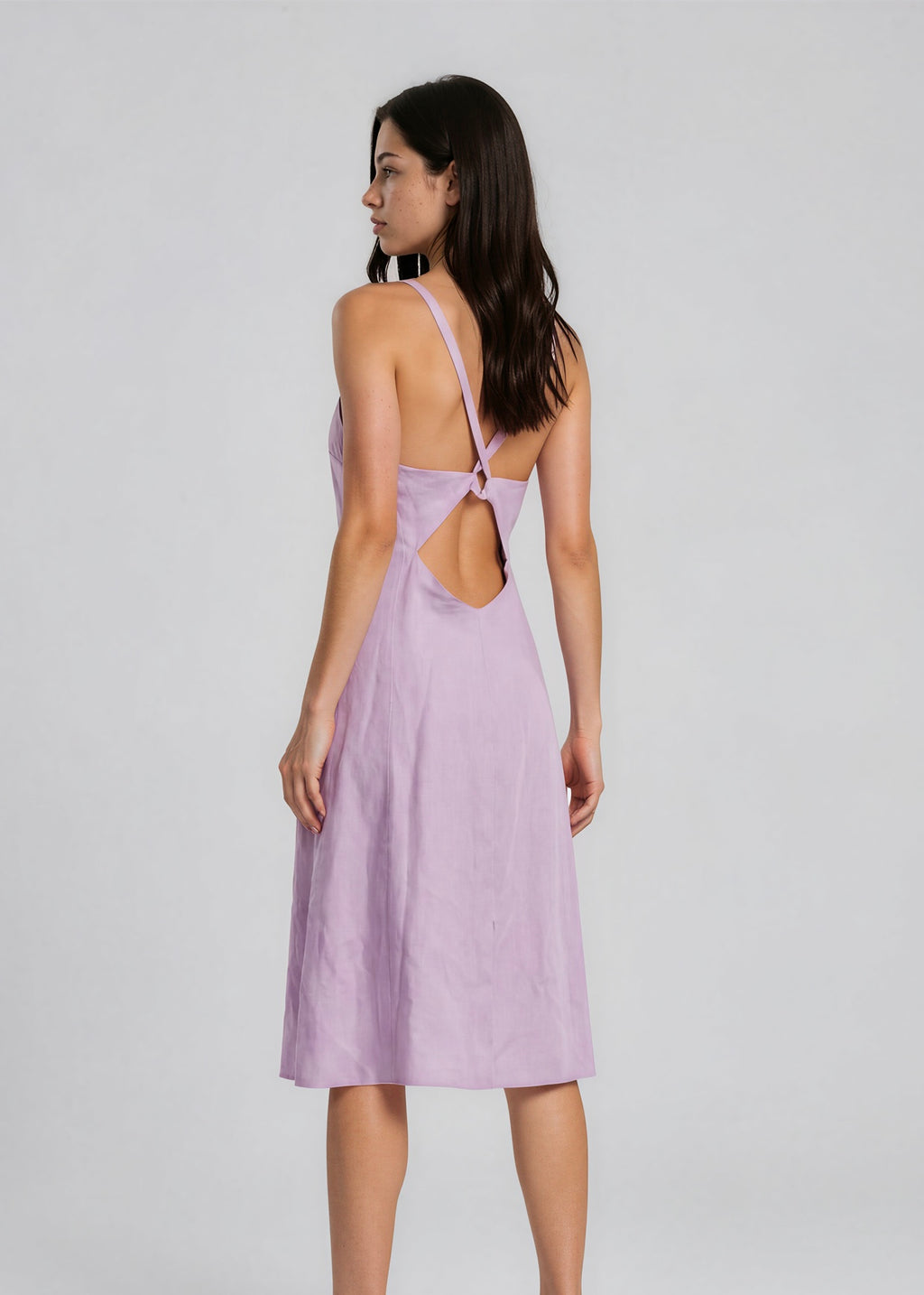 Armani Purple Linen Backless Dress
